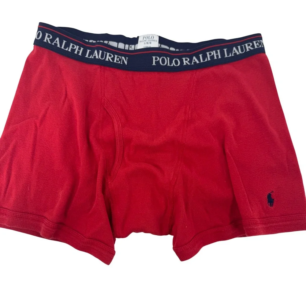 Polo Ralph Lauren Boxer Briefs Red Cotton Classic Fit‎ Men's L